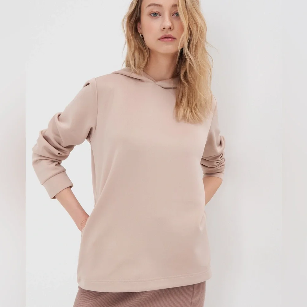 NWT Beige hoodie size XS/S - Picture 2 of 4